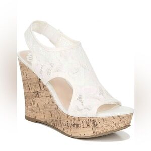 New in Box: Fergalicious by Fergie Women’s Wedge Sandals, white, size 8